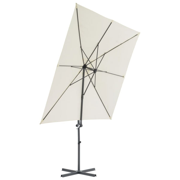 vidaXL Parasol with Portable Parasol Stand Sand White