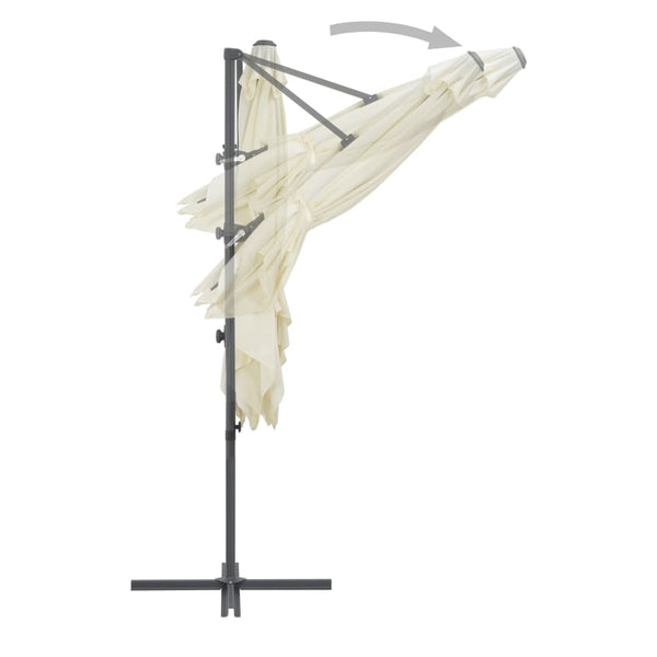 vidaXL Parasol with Portable Parasol Stand Sand White
