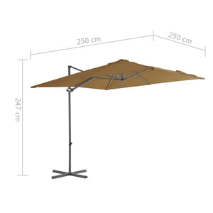 vidaXL Parasol with Portable Parasol Base Taupe