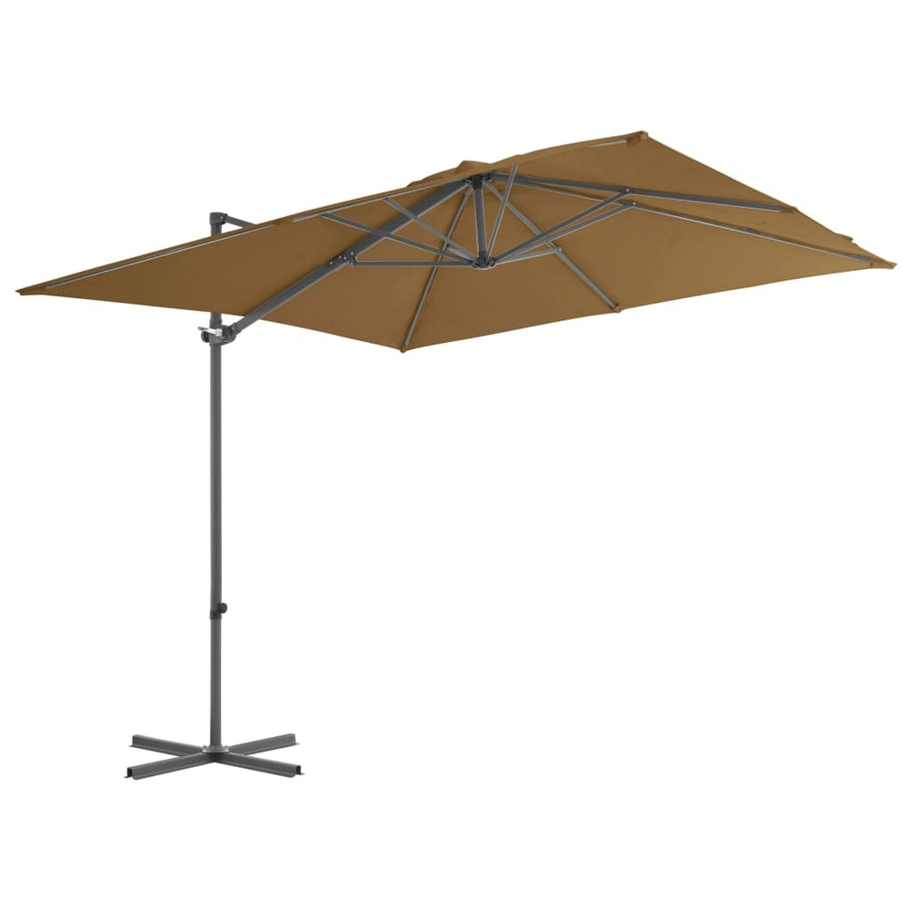 vidaXL Parasol with Portable Parasol Base Taupe