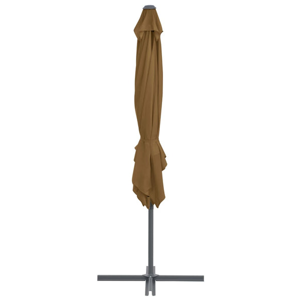 vidaXL Parasol with Portable Parasol Base Taupe