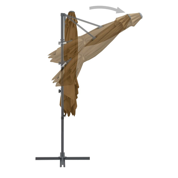 vidaXL Parasol with Portable Parasol Base Taupe