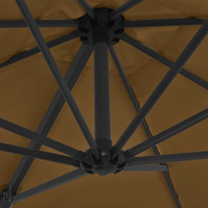 vidaXL Parasol with Portable Parasol Base Taupe