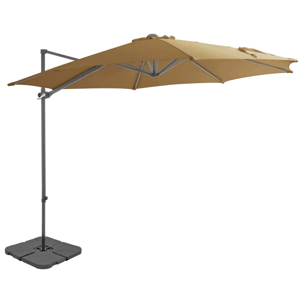 vidaXL Parasol with Portable Parasol Base Taupe