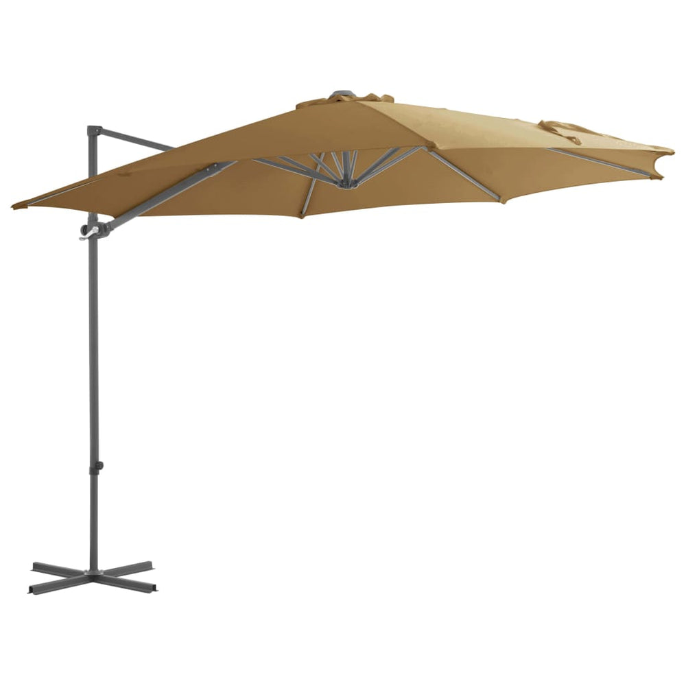 vidaXL Parasol with Portable Parasol Base Taupe