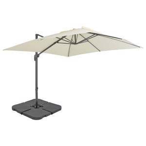 vidaXL Parasol with Portable Parasol Stand Sand White