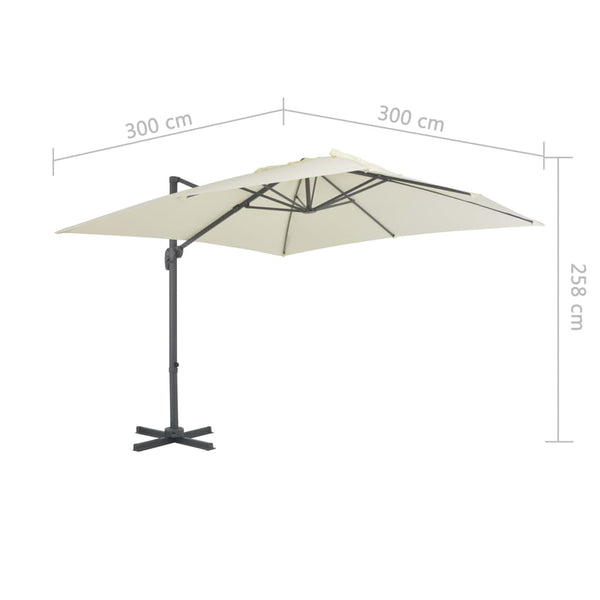 vidaXL Parasol with Portable Parasol Stand Sand White