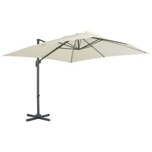 vidaXL Parasol with Portable Parasol Stand Sand White
