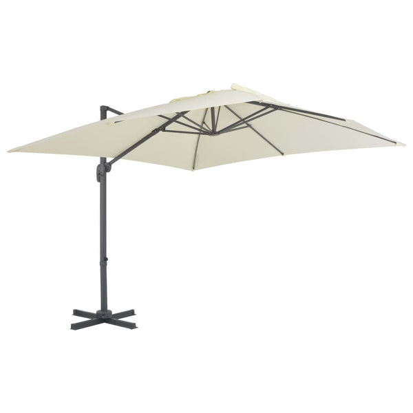 vidaXL Parasol with Portable Parasol Stand Sand White