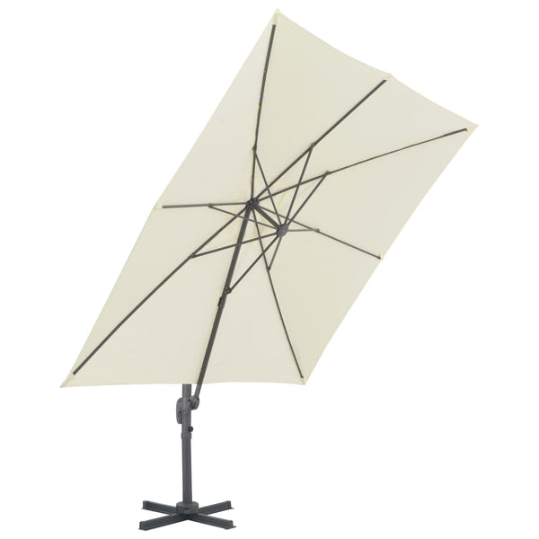 vidaXL Parasol with Portable Parasol Stand Sand White
