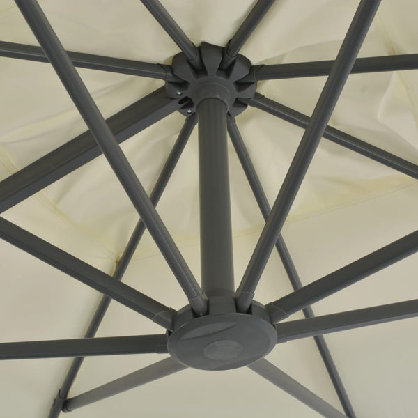 vidaXL Parasol with Portable Parasol Stand Sand White