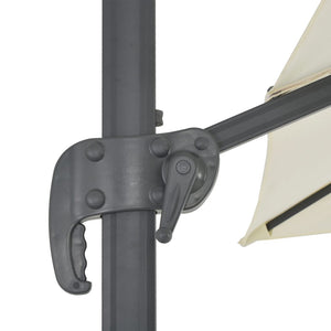 vidaXL Parasol with Portable Parasol Stand Sand White