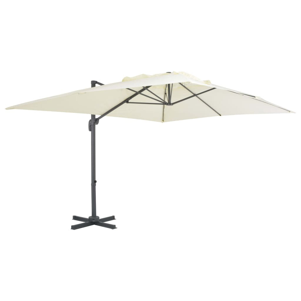 vidaXL Parasol with Portable Parasol Stand Sand White