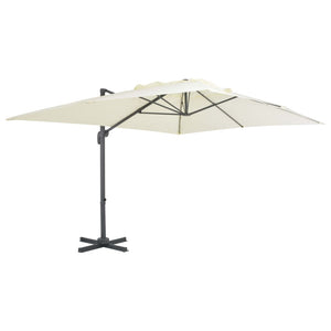 vidaXL Parasol with Portable Parasol Stand Sand White