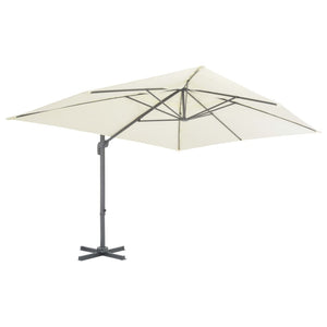 vidaXL Parasol with Portable Parasol Stand Sand White