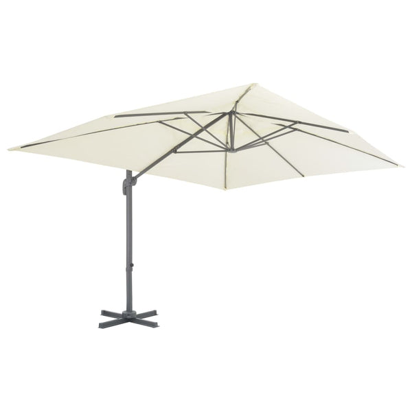 vidaXL Parasol with Portable Parasol Stand Sand White