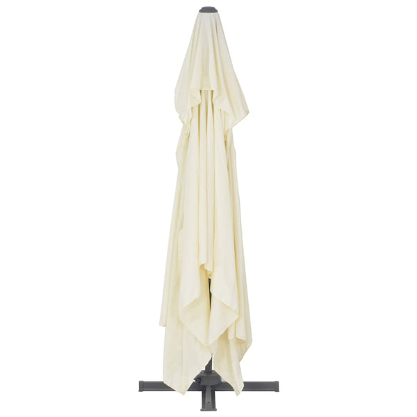 vidaXL Parasol with Portable Parasol Stand Sand White