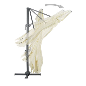 vidaXL Parasol with Portable Parasol Stand Sand White