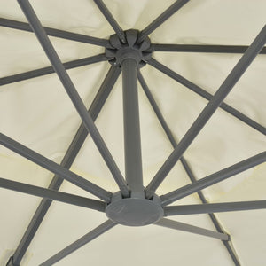 vidaXL Parasol with Portable Parasol Stand Sand White