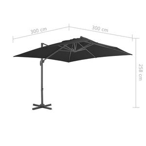 vidaXL Parasol with Portable Parasol Base Anthracite