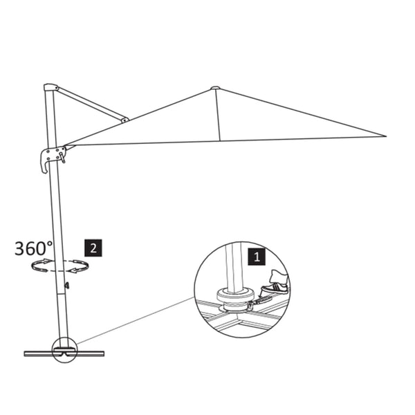 vidaXL Parasol with Portable Parasol Base Anthracite