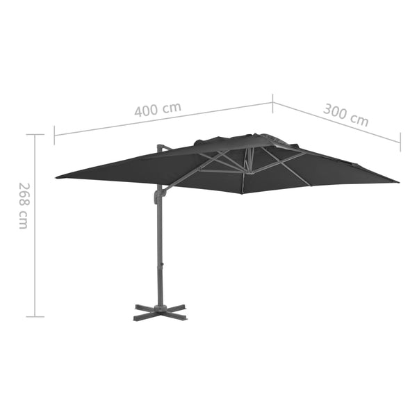 vidaXL Parasol with Portable Parasol Base Anthracite