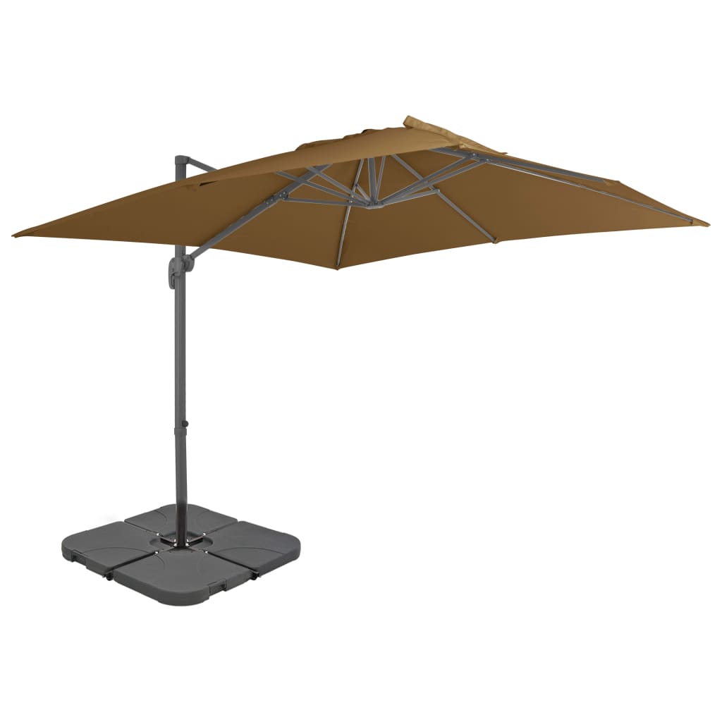 vidaXL Parasol with Portable Parasol Base Taupe