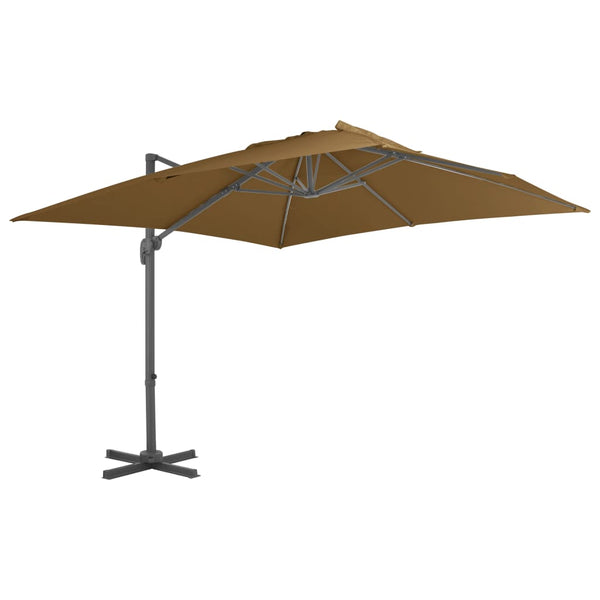 vidaXL Parasol with Portable Parasol Base Taupe