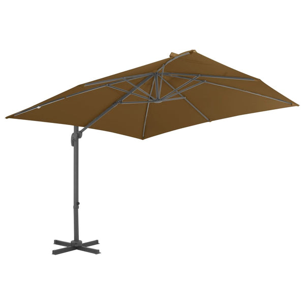 vidaXL Parasol with Portable Parasol Base Taupe