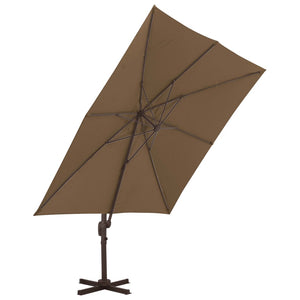 vidaXL Parasol with Portable Parasol Base Taupe