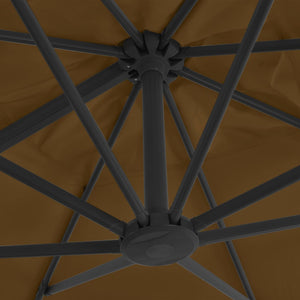vidaXL Parasol with Portable Parasol Base Taupe