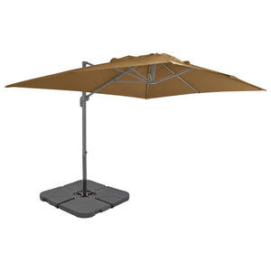 vidaXL Parasol with Portable Parasol Base Taupe