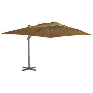 vidaXL Parasol with Portable Parasol Base Taupe