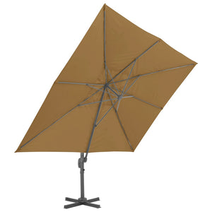 vidaXL Parasol with Portable Parasol Base Taupe