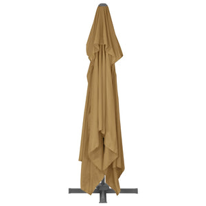 vidaXL Parasol with Portable Parasol Base Taupe