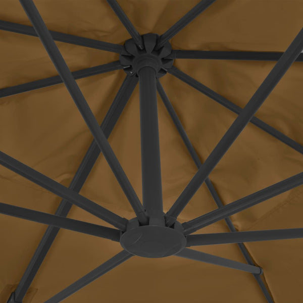 vidaXL Parasol with Portable Parasol Base Taupe