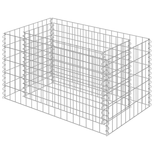 vidaXL Galvanized Steel Raised Garden Bed Gabion 90x50x50 cm