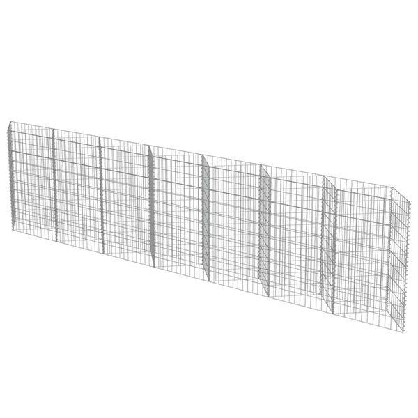 vidaXL Galvanized Steel Gabion Wall 450x30x100 cm