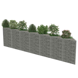 vidaXL Galvanized Steel Gabion Wall 450x30x100 cm