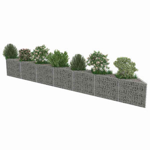 vidaXL Gabion Wall Galvanized Steel 450x30x50 cm