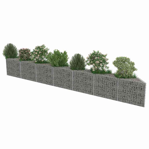 vidaXL Gabion Wall Galvanized Steel 450x30x50 cm