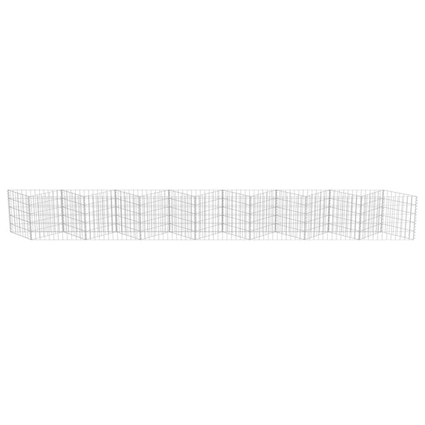 vidaXL Gabion Wall Galvanized Steel 450x30x50 cm