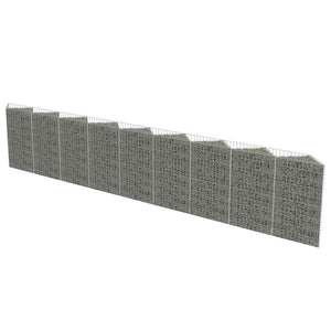 vidaXL Gabion Wall Galvanized Steel 630x30x100 cm