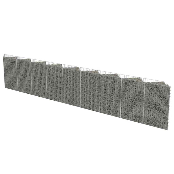 vidaXL Gabion Wall Galvanized Steel 630x30x100 cm