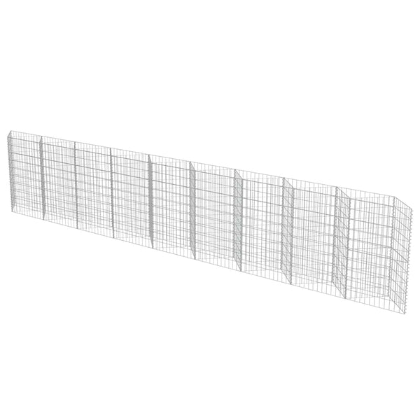 vidaXL Gabion Wall Galvanized Steel 630x30x100 cm