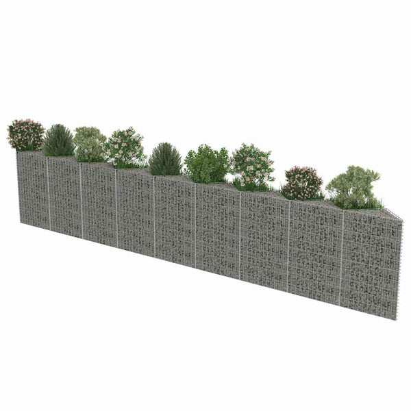 vidaXL Gabion Wall Galvanized Steel 630x30x100 cm