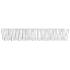 vidaXL Gabion Wall Galvanized Steel 630x30x100 cm
