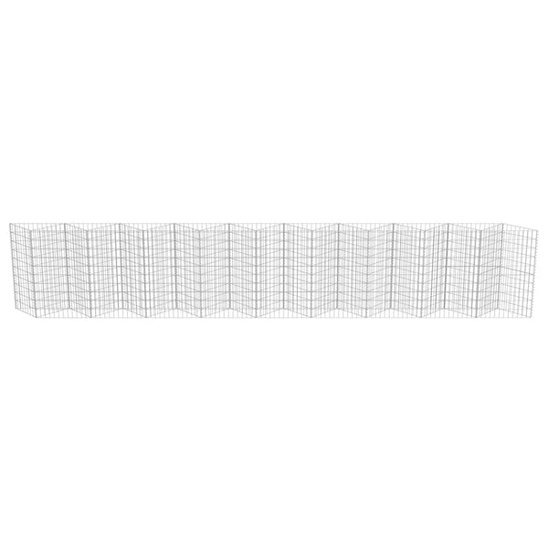 vidaXL Gabion Wall Galvanized Steel 630x30x100 cm