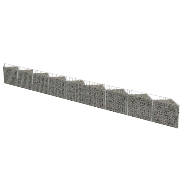 vidaXL Gabion Wall Galvanized Steel 630x30x50 cm