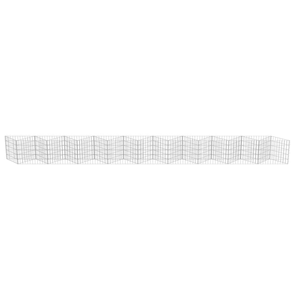 vidaXL Gabion Wall Galvanized Steel 630x30x50 cm
